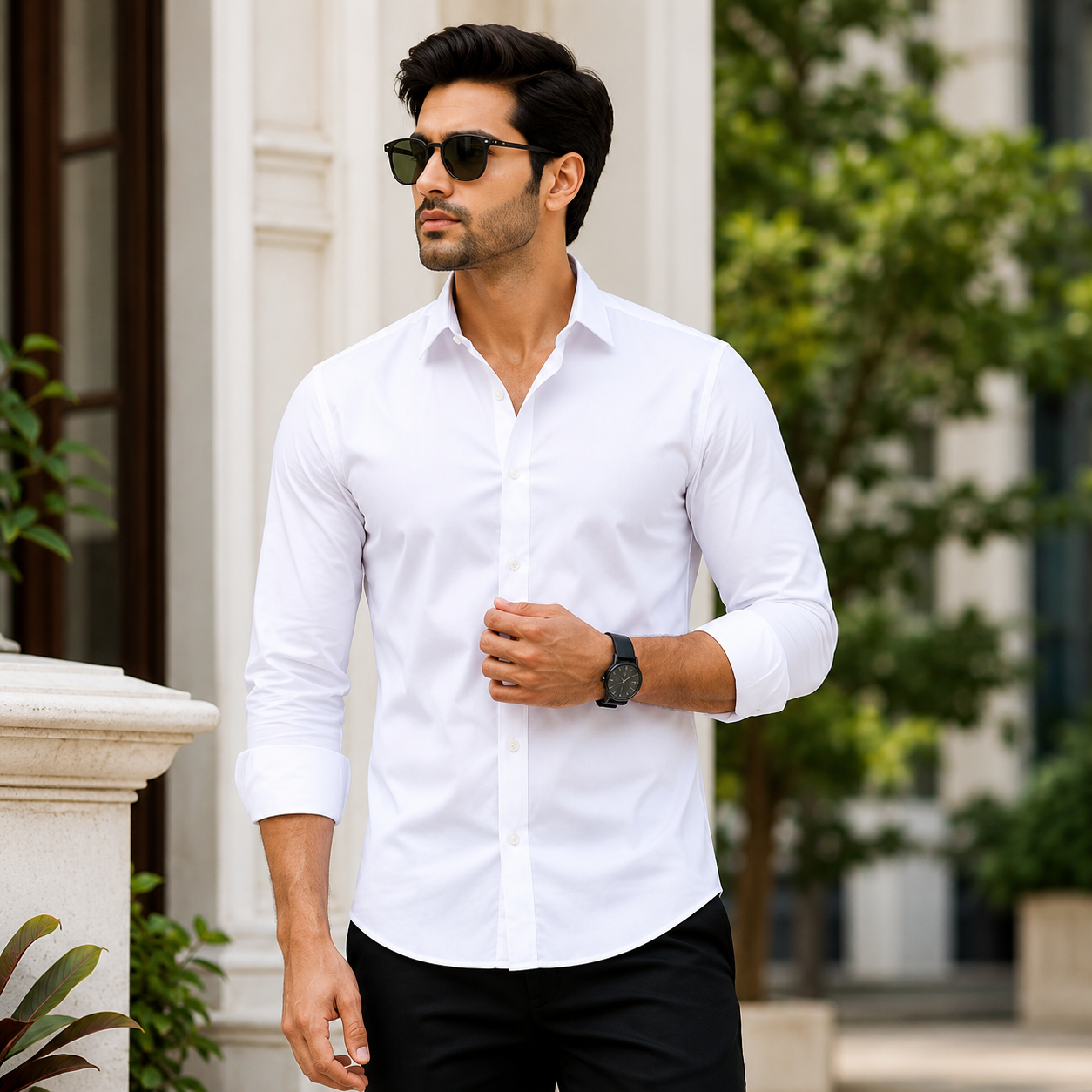 White Cotton Shirts For Men – Pack of 2