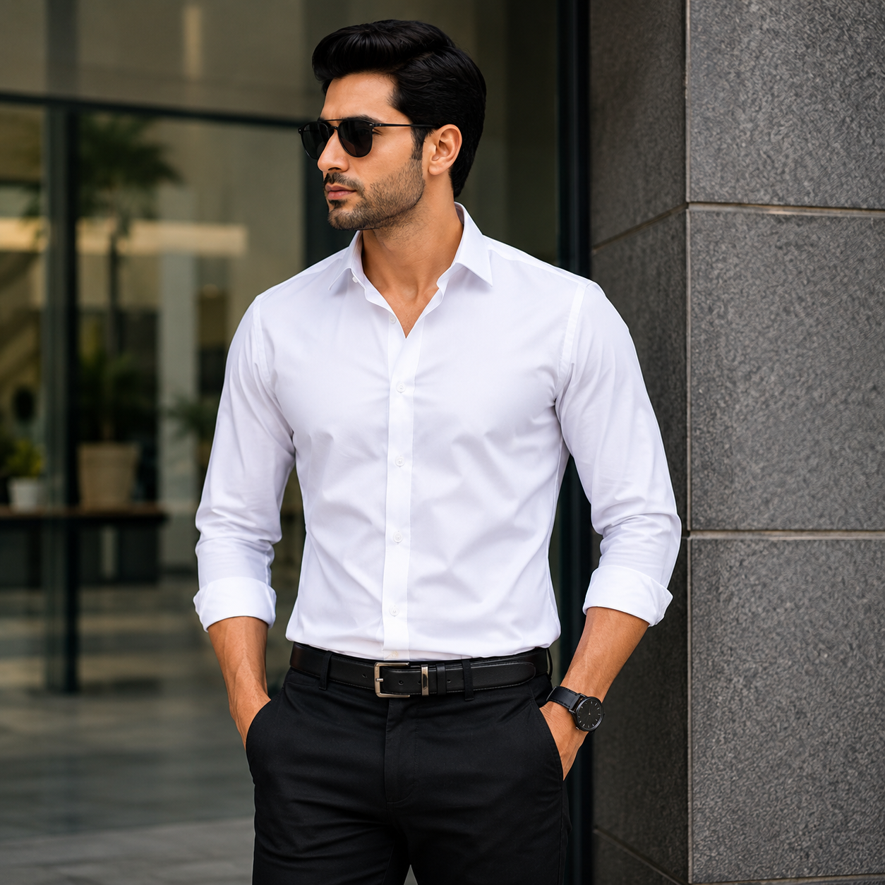 White Cotton Shirts For Men – Pack of 2