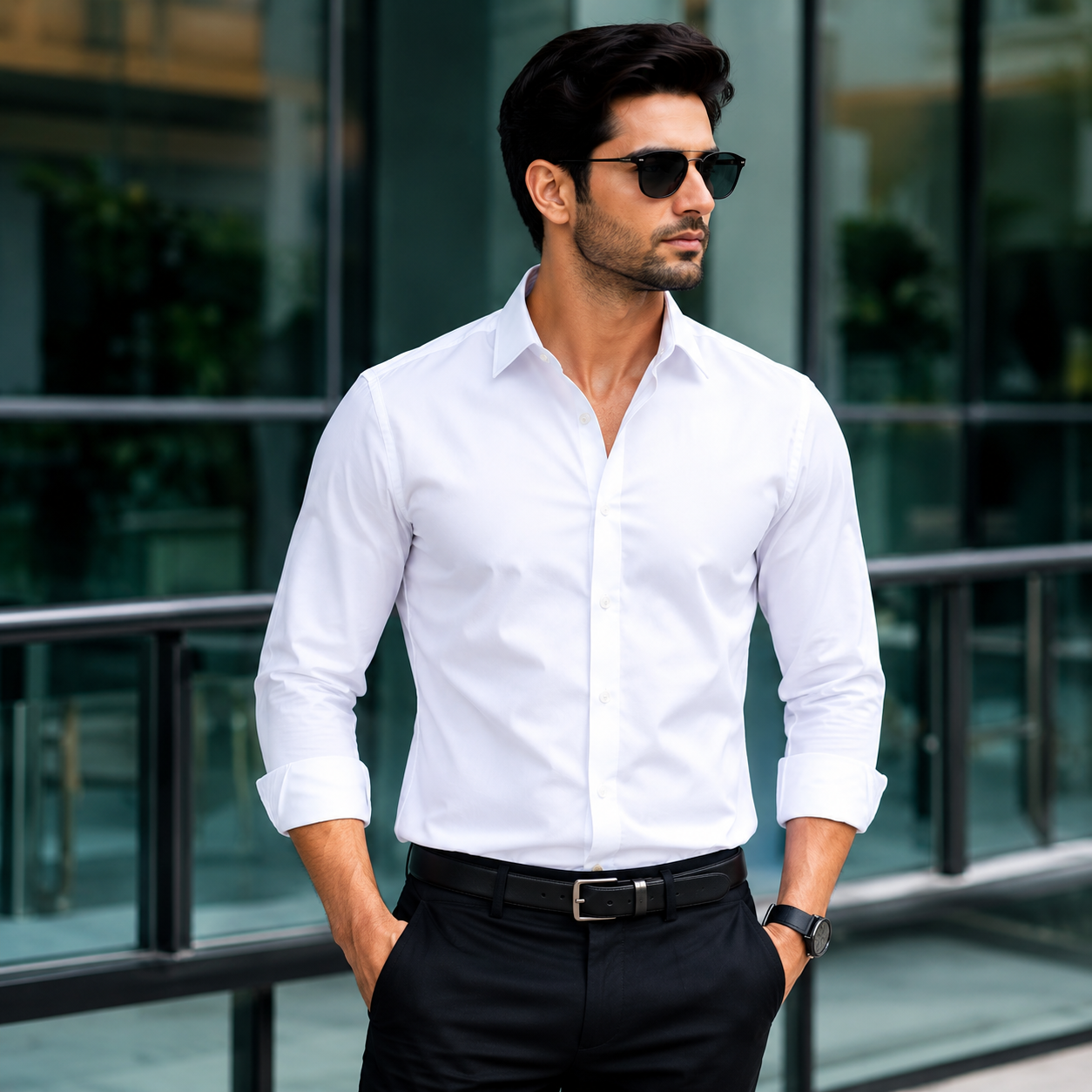 White Cotton Shirts For Men – Pack of 2
