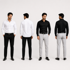 White & Black Cotton Shirts Combo For Men (Pack of 2)