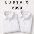 White Luxurious Cotton Shirt- Pack Of 2