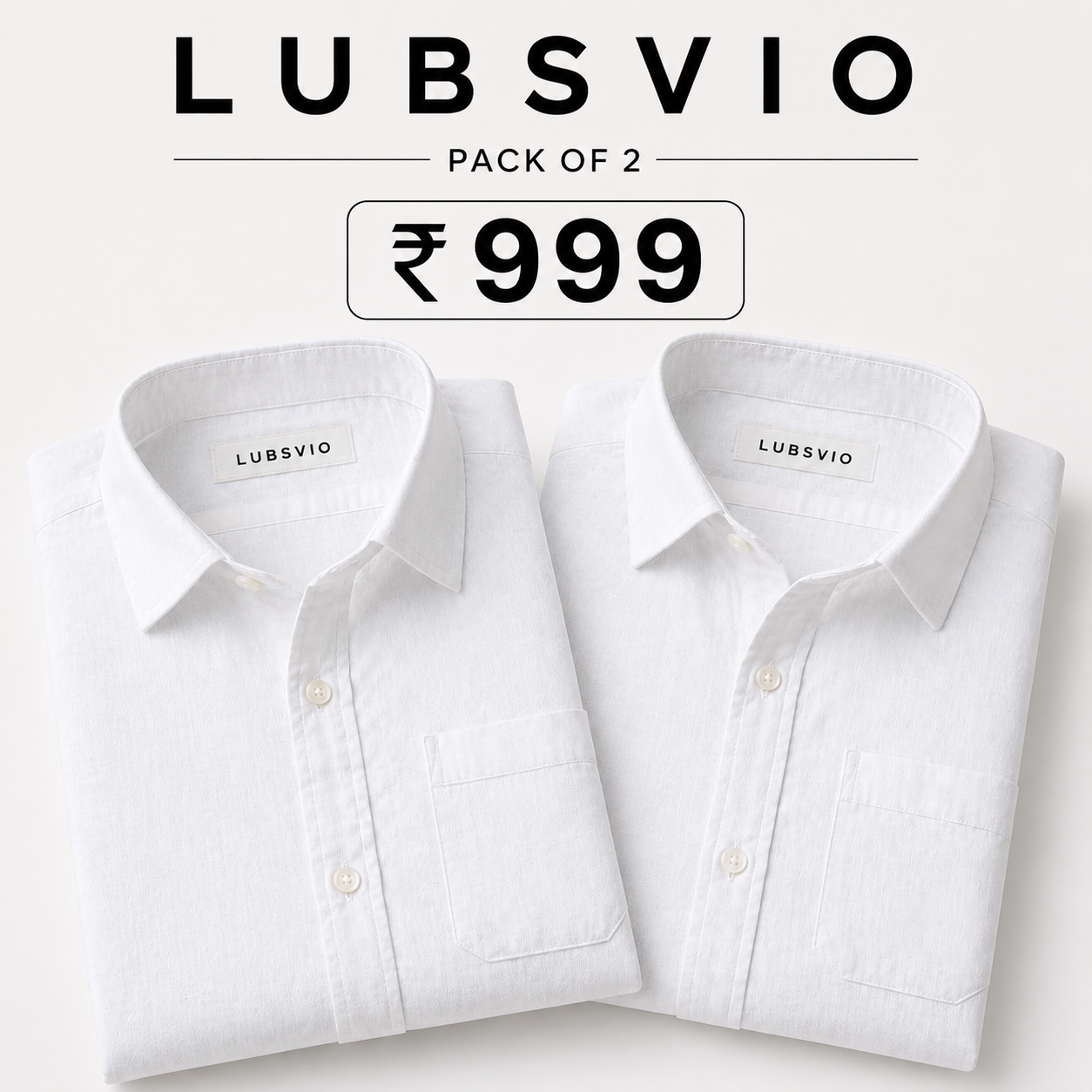 White Luxurious Cotton Shirt- Pack Of 2
