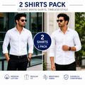 White Cotton Shirts For Men – Pack of 2