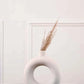White Ceramic Circle Pampas Donut Vase