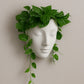 White Lady Face Wall Hanging Ceramic Planter Vase